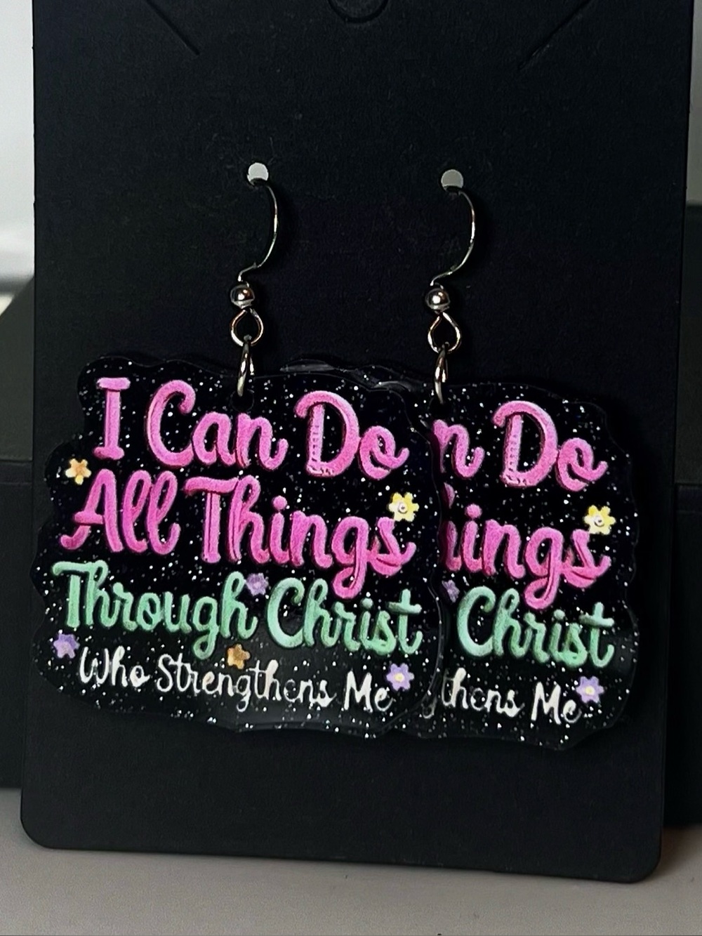 “I can do all things through Christ which strengtheneth me” Earrings